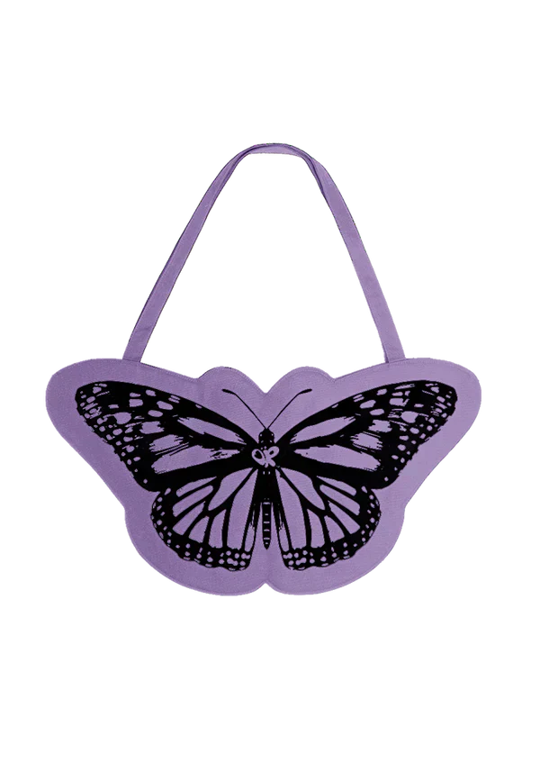 butterfly tote in purple
