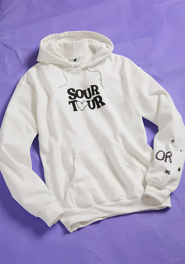 SOUR tour hoodie in white