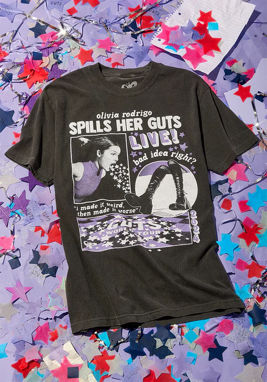 OR spills her GUTS live t-shirt in vintage black