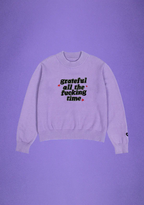 grateful all the fucking time knit sweater