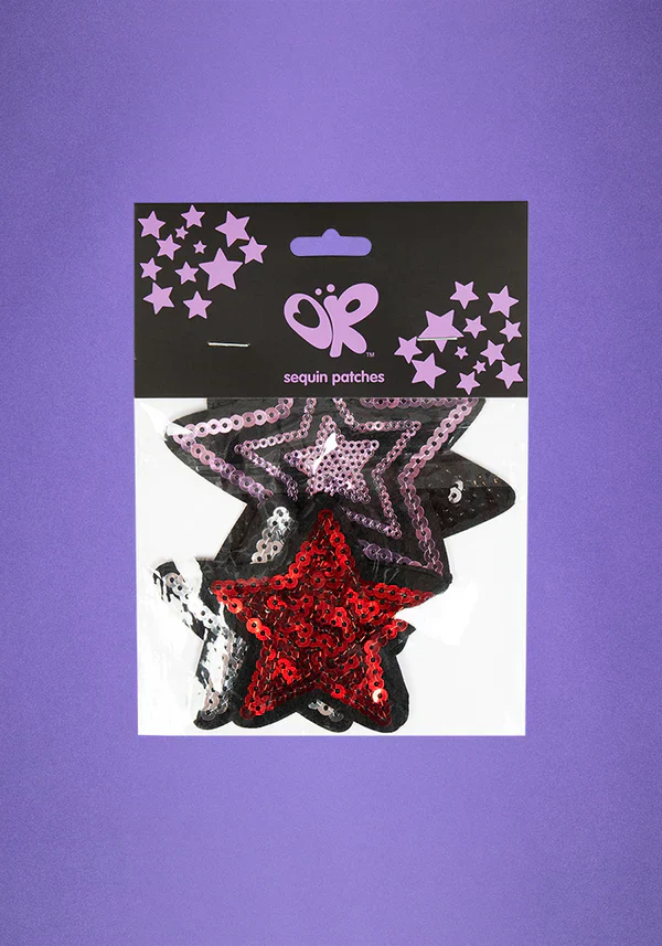 sequin star patch set