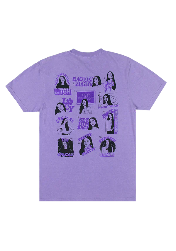 GUTS world tour tracklist t-shirt in purple