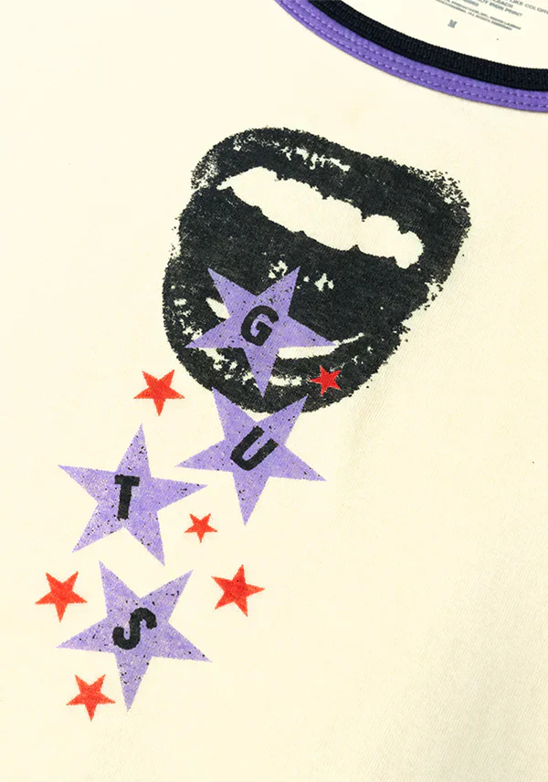 GUTS ringer t-shirt in natural