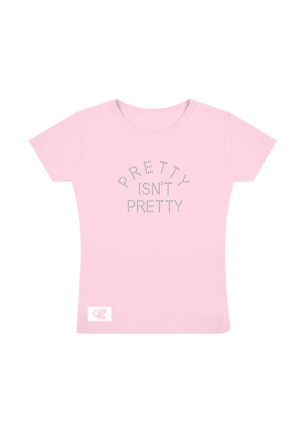 pretty isn't pretty rhinestone t-shirt