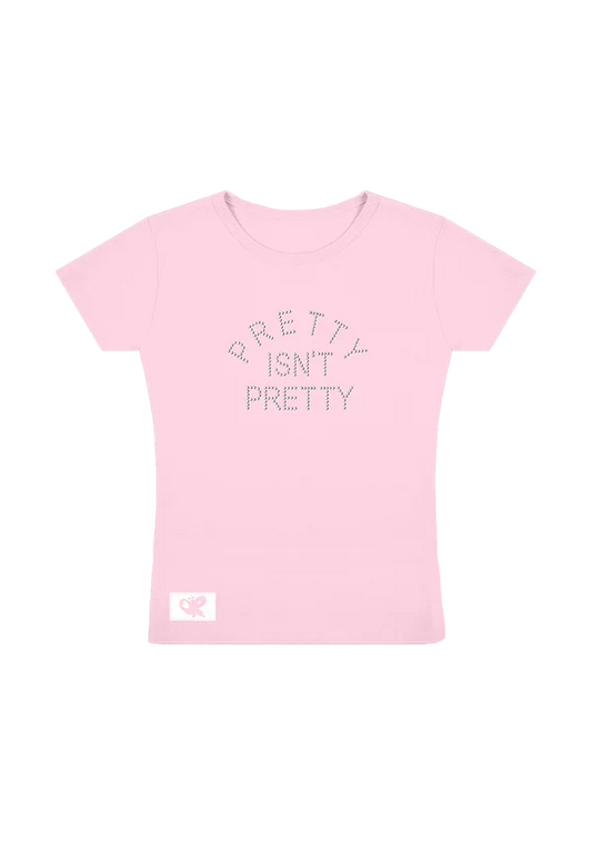pretty isn't pretty rhinestone t-shirt