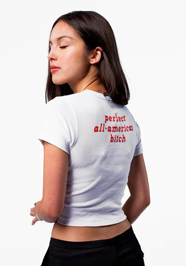 perfect all-american bitch crop t-shirt