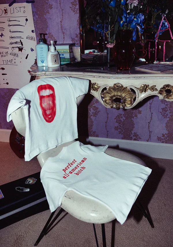 perfect all-american bitch crop t-shirt
