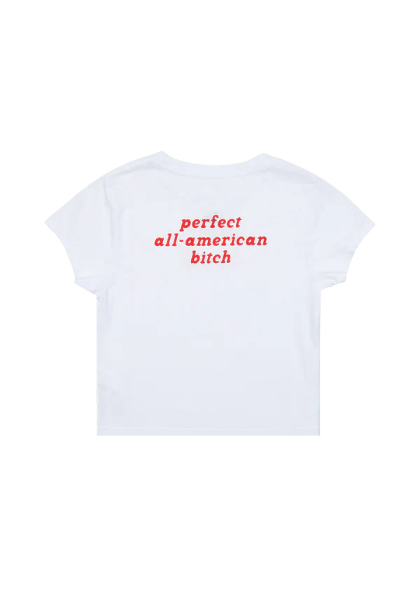 perfect all-american bitch crop t-shirt