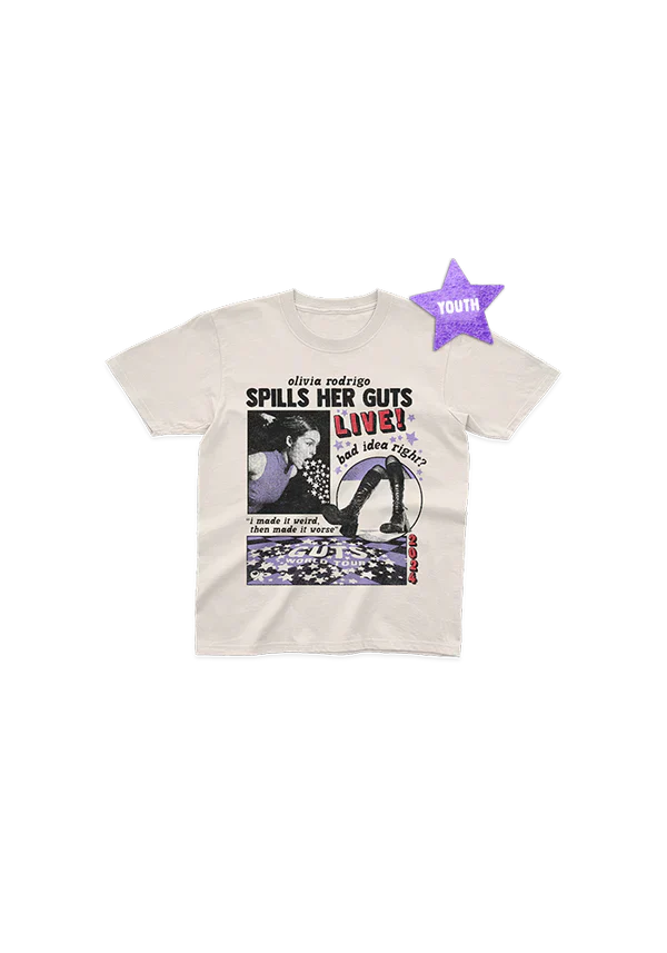 youth GUTS live t-shirt in ivory